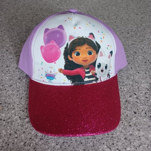 Gabby's Dollhouse Hat Pink Glitter Baseball Cap Kids Girls Hat - Picture 3 of 7